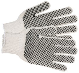 BUY Cotton String Knit Work Gloves
7 Gauge Economy Weight String Knit
Natural 70% Cotton 30% Polyester 
Black PVC Dotted One Both Sides now and SAVE!