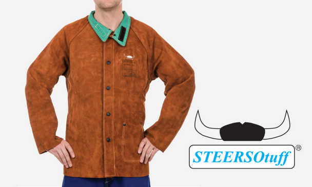 Weldas 44-7300XXL Lava Brown Split Cowleather Welding Jacket. Shop Now!