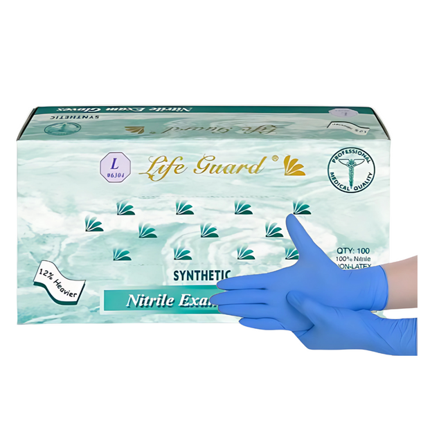 Lifeguard 6300 Nitrile Exam PF Medical Gloves, Color: Blue  - 10 Boxes