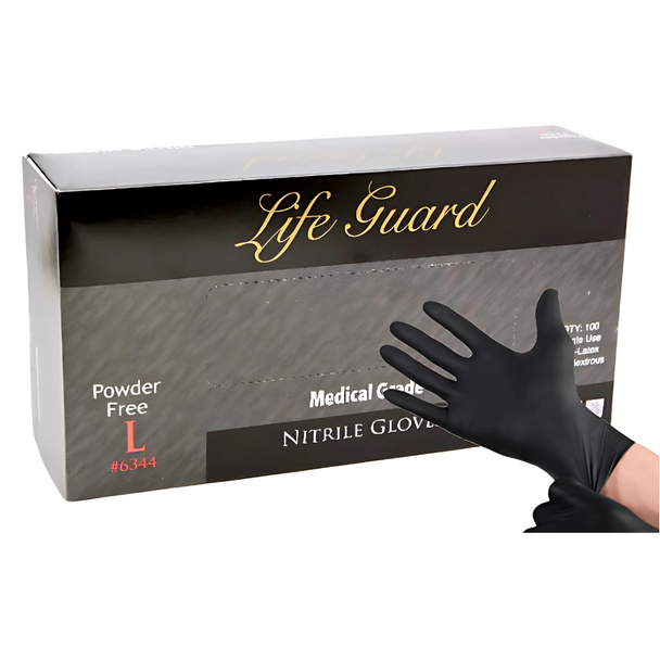 Lifeguard 6340, Color: Black, Nitrile Exam PF Medical Gloves. Shop Now!