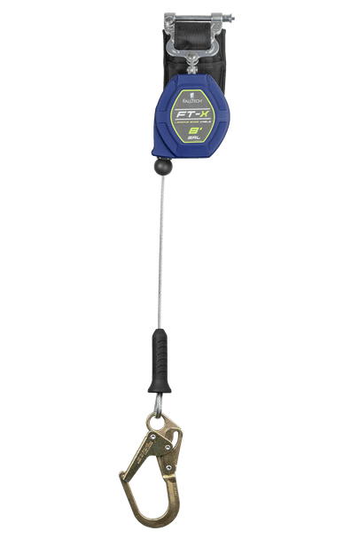 FallTech 82808SP0 8' Cable FT-X Class 2 LE SRL, Single-leg with Steel Mini Rebar Hook, BUY NOW!