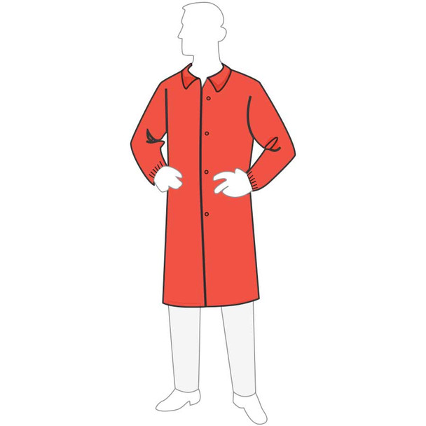 Liberty 15300R Polygard Lab Coat With Elastic Wrists Medium Weight - Red. No Pockets - Size: 2X  - In Limited Stocks