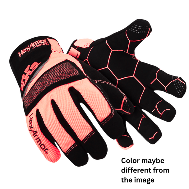 HexArmor 4019O - Color: Orange. Mechanics+ Hi-Vis SuperFabric L5 Cut Resistance Gloves, XL - In Limited Stock