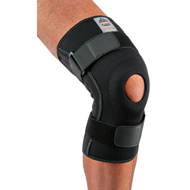 Ergodyne 16544 ProFlex 620 Neoprene Compression Knee Sleeve, Black, Large - Open Patella and Spiral Stays - 1 Each