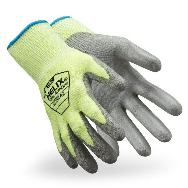 Buy HexArmor Helix 1082 General Purpose Gloves, 13g Green HPPE/Polyester A2 Shell with PU Palm Coating and Save Now!