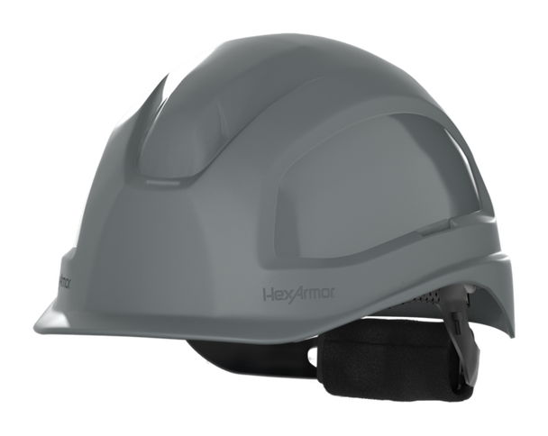 HexArmor Ceros 16-13006 XP250E - Grey- Vented - Short Brim - 1 Each