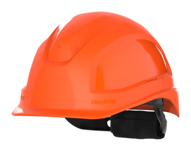 Buy HexArmor Ceros 16-13009 XP250E - Hi-Vis Orange - Vented - Short Brim and Save Now!