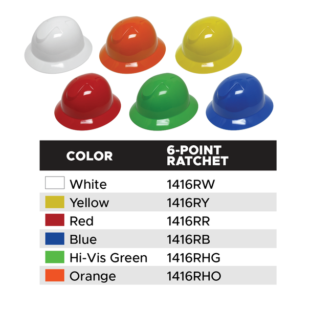 Liberty Safety 1416  Durashell Full Brim Style Hard Hat - 1 Each