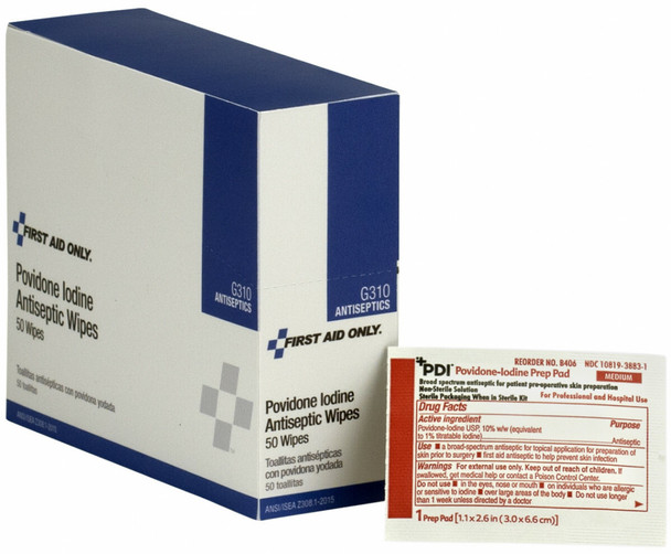 First Aid Only G310 Povidone Iodine Infection Control Wipes. Shop Now!