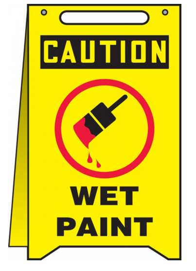 Accuform MF107  Wet Paint  w/ Graphic - Caution Fold Ups. Shop now!