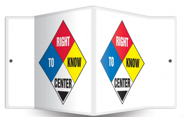 Accuform PSP764 Right To Know Center 3D Projection Safety Sign. Shop now!