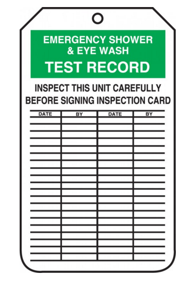 Accuform MGT207 Emergency Shower & Eyewash Test Record Tag. Shop now!