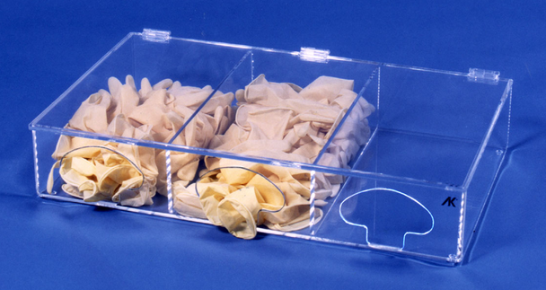 AK-793 3 Compartment Glove Dispenser. Available in Amber and Clear. Shop now!