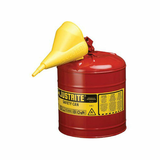 Justrite 7150110 Self Close Lid 5 Gal Type I Safety Can w/ Funnel. Shop now!