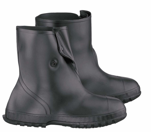 Onguard 86020 PVC 10 Inch Black Overshoe w/ 4-Way Cleated Outsole