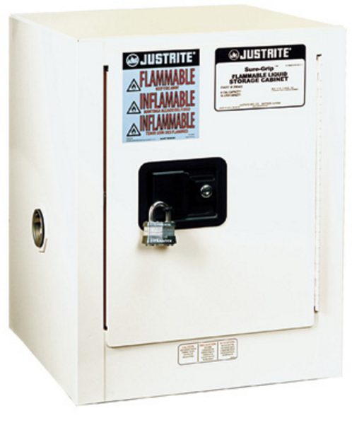 Justrite 890405 White 4 Gal Sure-Grip Ex Flammable Safety Cabinet. Shop now!