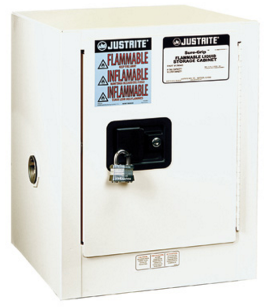 Justrite 890425 White 4 Gal Sure-Grip Ex Flammable Safety Cabinet. Shop now!