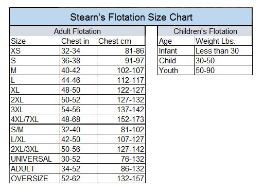 Stearns Waders Size Chart