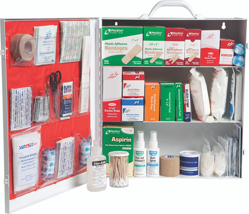 Prostat First Aid 3 Shelf Class A Industrial Cabinet Kit with Liner