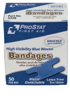 Prostat 2338 First Aid Blue Metal Detectable Woven Knuckle