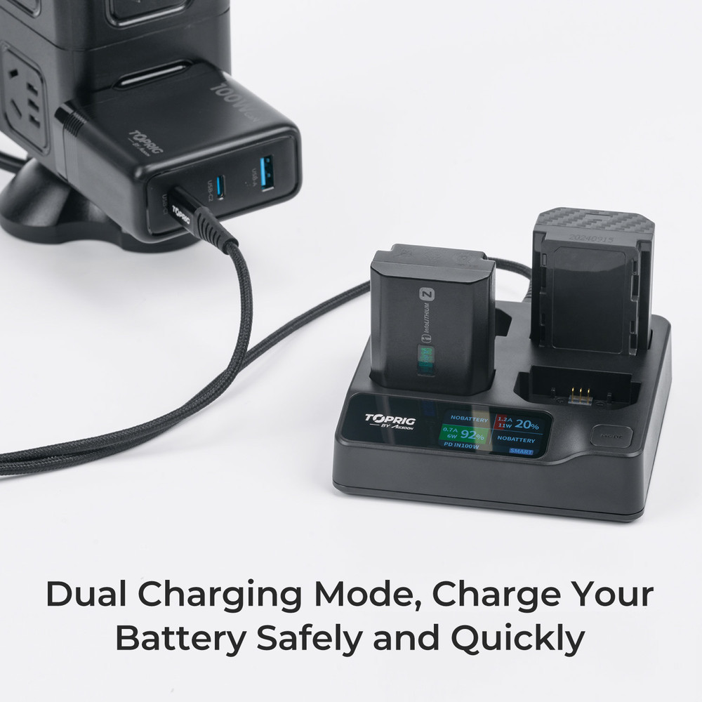 TopRig 100W 4-Bay NP-FZ100 Fast Charger (Open Box)
