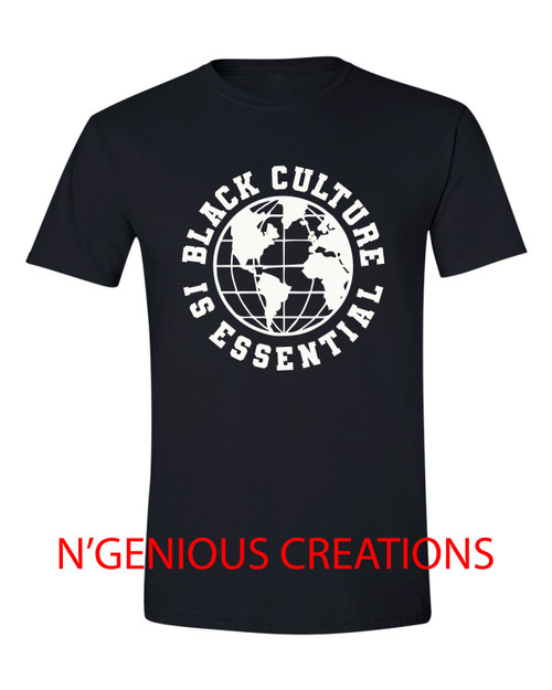 BLACK TSHIRT WITH WHITE DESIGN