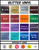 SPECIALTY COLORS: glitter black, glitter gold, glitter silver, glitter brown, glitter red, glitter burgundy, glitter orange, glitter green, glitter raspberry, glitter lavender, glitter royal purple, glitter amethyst, glitter cool blue, glitter teal, glitter sapphire blue, glitter dark blue, super shiny silver, super shiny gold, neon pink, neon orange, neon yellow, frost