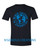 BLACK TSHIRT WITH ELECTRIC BLUE DESIGN
