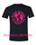 BLACK TSHIRT WITH NEON PINK DESIGN