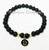 MATTE BLACK BRACELET WITH BLACK CHARM