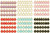 CHARMS: (TOP ROW) PURPLE, WHITE, PINK (BOTTOM ROW) RED, BLUE, BLACK