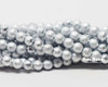 6mm Silver Ore Etched Round Smooth Druks (300 Pieces)