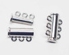 20x13.5x7mm Six Hole Silver Slide Tube Magnetic Clasp (Each)