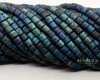 6/0 Aged Turquoise Alabaster Matted Bugles Mix ( 1/4 Kilo) 