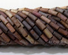 9x4mm Aged Wampum Matted Linen Picasso Mix Bugles (1/4 Kilo)