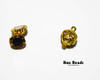 19x12.5mm Gold Etched Rhinestone Magnetic Clasp (Each)