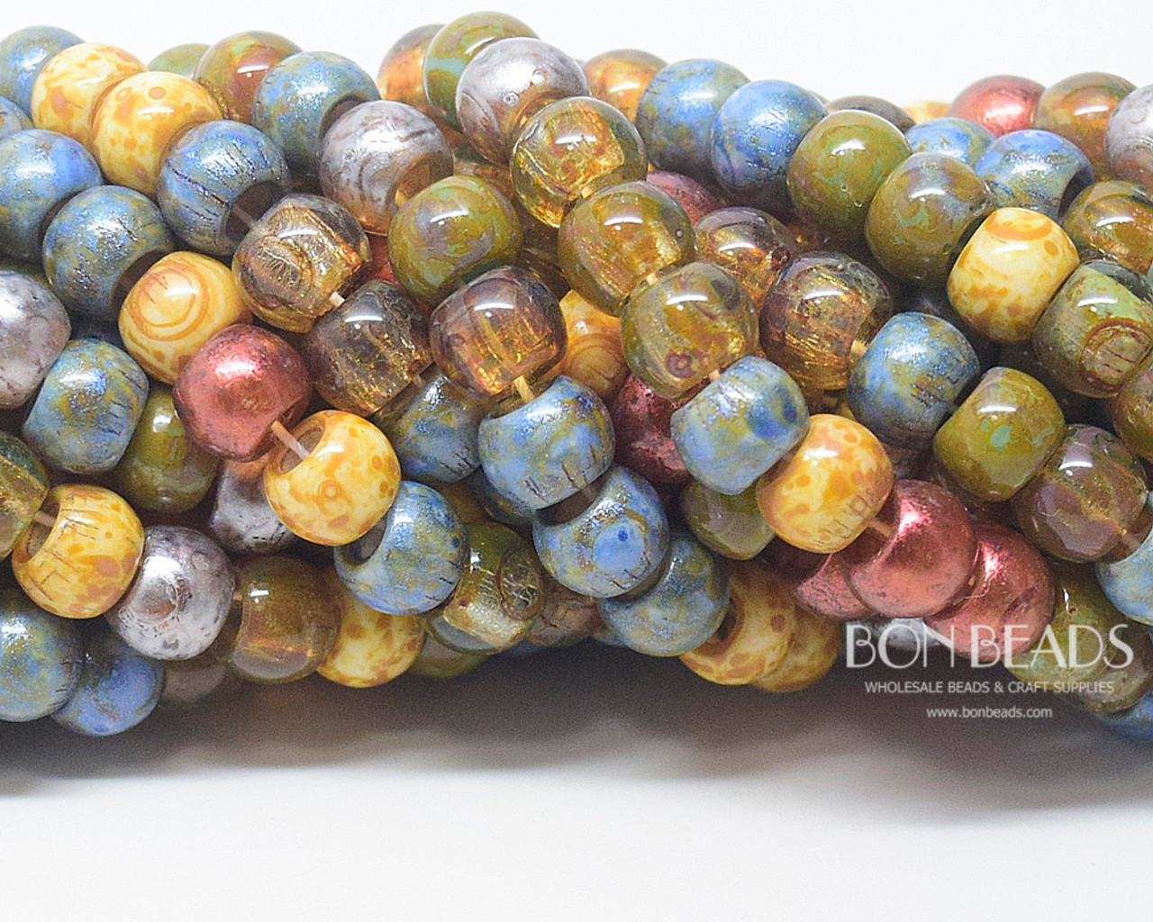 32/0 BonBon™ Aged Mardi Gras Picasso Mix (1/4 Kilo) - Bon Beads