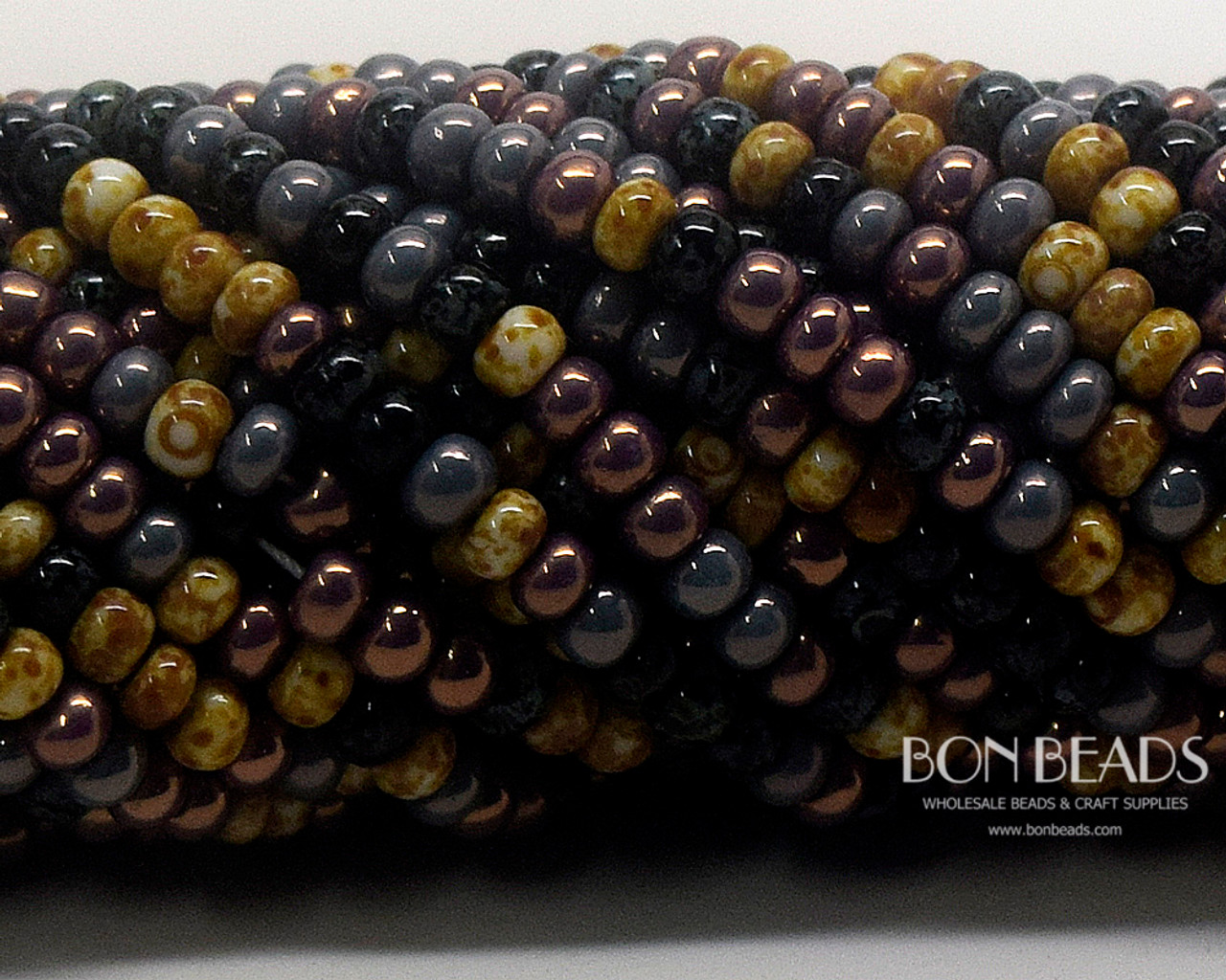 6/0 Aged Demeter Tube Picasso Mix (1/4 Kilo) - Bon Beads