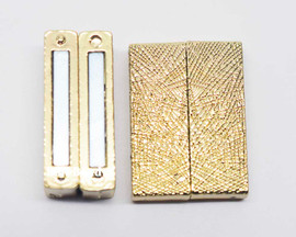 23x31x7mm Gold Magnetic Etched Bar Clasp (Each)