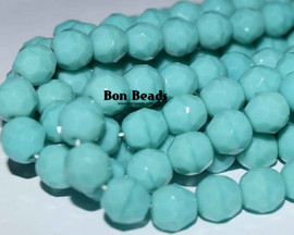 8mm Green Turquoise Round Fire Polished (300 Pieces)