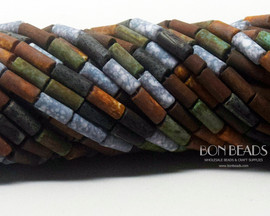 9x4mm Aged Wampum Mural Matted Picasso Bugle Mix (1/4 Kilo)