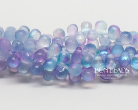 4x6mm Aqua Celestial Etched Drops (300 Pieces)