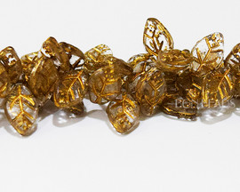 12x7mm Crystal Lined Gold Leaves (150 Pieces)