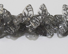 12x7mm Crystal Lined Silver Leaves (150 Pieces)