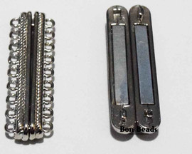 48x15x7mm 18 Holes Silver Magnetic Bar Clasp (Each)