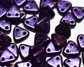 6mm 2 Hole Triangles Van Gogh Eggplant (100 Grams)