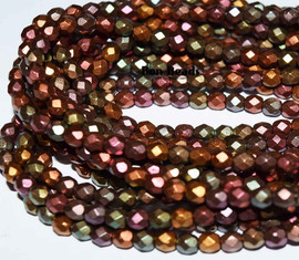 4mm Dark Metallic Iris Mix Round Fire Polished (600 Pieces)