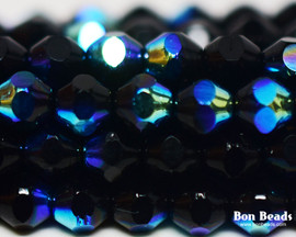 6mm Black AB Cut Fire Polished Bicones (300 Pieces)