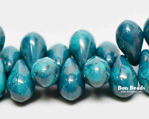 6x9mm Green Turquoise Moon Dust Drops (150 Pieces)