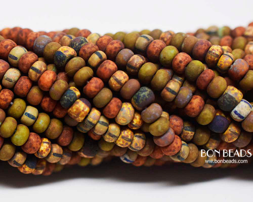 4/0 Aged Rustic Mosaic Picasso Striped Mix (1/4 Kilo)